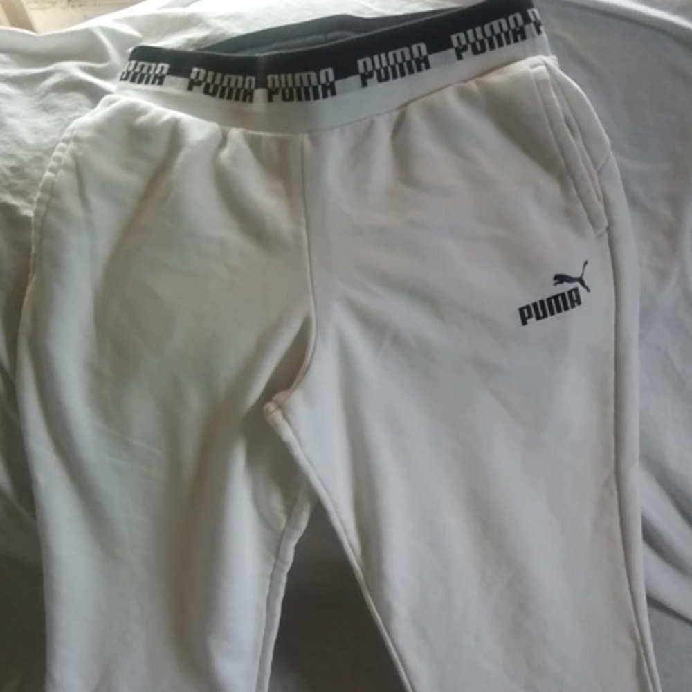Women's white Puma joggers